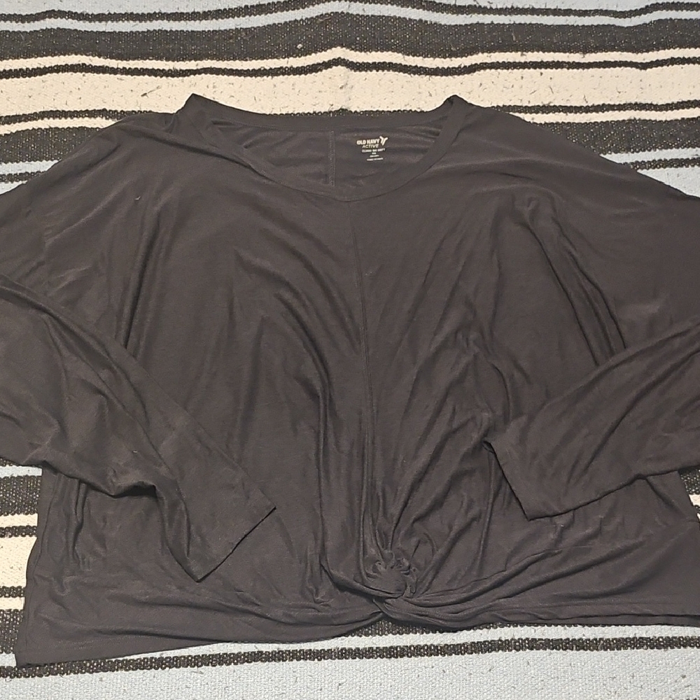 Old Navy Women's Black Long Sleeve Crop Longsleeve